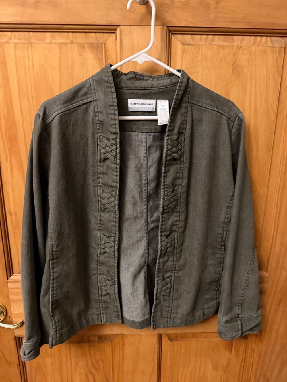 Alfred Dunner Olive Green Petite Jacket
